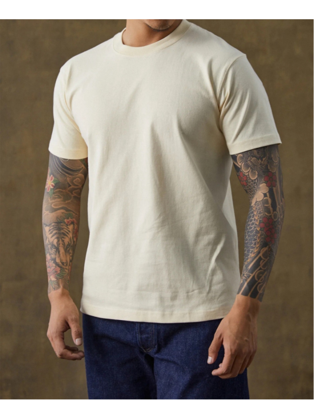 🇺🇸 SHIPP Bronson 9 oz US Cotton Tubular T-Shirt Embryo M Beige M.